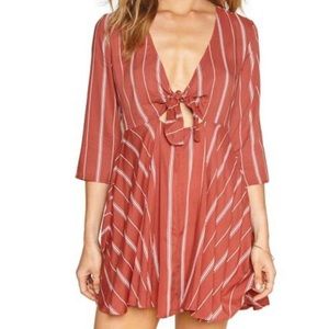 Amuse Society Let's Knot Stripe Skater Dress M